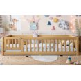 thumbnail image 5 of UHOMEPRO Twin Size Montessori Floor Bed with Door, Safety Guardrails & 7 Removable Slats, Low Profile Wood Floor Bed Frame for Kids, No Box Spring Needed, Natural, 5 of 10