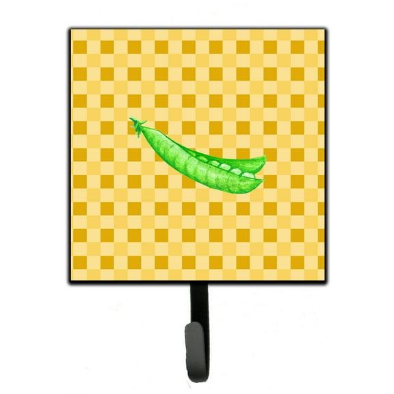 Carolines Treasures BB7207SH4 Peas on Basketweave Leash or Key Holder Single Hook multicolor