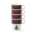 thumbnail image 3 of Spode Christmas Tree Tartan Stacking Mugs, Set of 4 - Festive Tartan Design Coffee Cups, 10oz Earthenware Mugs for Holidays, Colorful and Fun Stackable Mugs, Great Gift for Seasonal Celebrations, 3 of 6