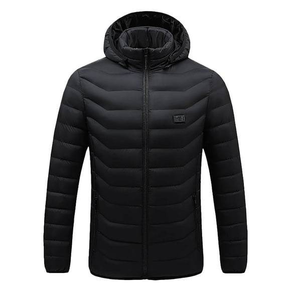 Juebong Heated Jacket for Men Winter Outdoor Soft Shell Electric Heating Coat 11 Areas Zones Heated Coat Thermal Hood Hunting Skiing Jackets