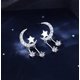 thumbnail image 2 of Guangzhoushicwz Pendientes de plata de ley 925 con forma de media luna y estrella para mujeres y adolescentes, pendientes con forma de luna y circonita cúbica, pendientes con borlas de estrella, 2 of 5