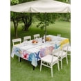 thumbnail image 4 of Outdoor Tablecloth with Umbrella Hole for Patio/Picnic/Party/Camping, Watercolor Coastal Waterproof Table Cloth Rectangle Table Cover Washable, Sea Shell Starfish Lemon Flowers Wood Gray (52"x 70"), 4 of 8