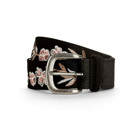 Embroidered Suede Belt - Velvet Embroidered Belt