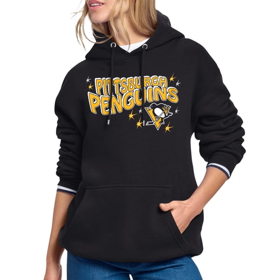 Women's Starter Black Pittsburgh Penguins Fireworks Fleece Hoodie