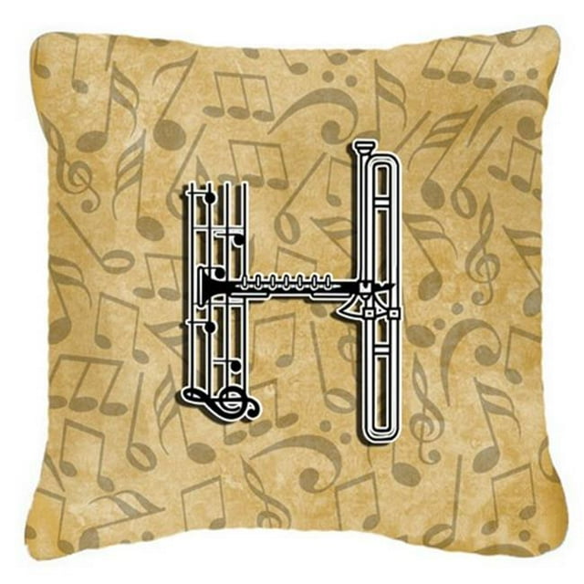 Carolines Treasures CJ2004-HPW1414 Letter H Musical Instrument Alphabet Canvas Fabric Decorative Pillow