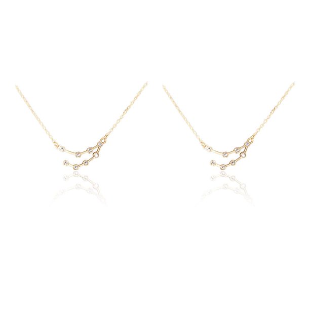 Minnieouse Retro Ins doce signos del zodiaco constelaciones tema amistad collar diamantes de imitación cómodo encanto colgante Capricornio oro Type2 NO2