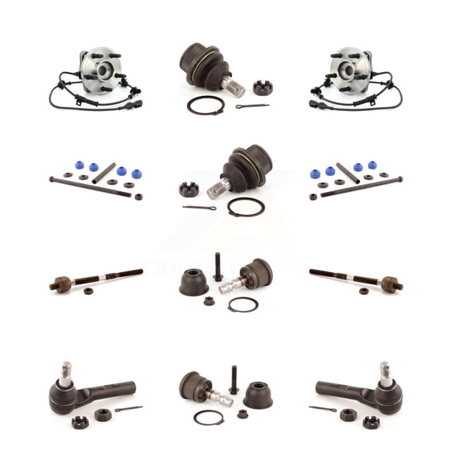 Transit Auto Front Hub Bearing Upper Lower Ball Joint Outer Inner Tie Rod Sway Bar Stabilizer Link Kit (12Pc) for Car Ford Ranger Explorer Mazda B4000 Mercury Mountaineer - Left Right Side K7T-110455