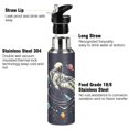 thumbnail image 3 of Yayeee 20oz Double Wall Stainless Steel Water Bottle with Flip Straw, Black Record, 3 of 7