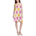 thumbnail image 2 of FORMRS Summer Dress for Women Loose U Neck Sleeveless Midi Beach Sundresses with Pockets, Yellow Pink Stars, 2 of 8