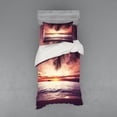 thumbnail image 1 of Ambesonne Tropical Bedding Set 3 Pcs, Sunset Ocean Waves, Twin XL, Yellow, 1 of 3