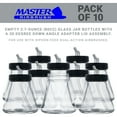 thumbnail image 2 of Master Airbrush (Pack of 10) TB-010 Empty 2.7oz (80cc) Glass Jar Bottles with 30° Down Angle Adaptor Lid Assembly - Fits Dual-Action Siphon Feed Airbrushes, Use with Master, Badger, Paasche, Iwata, 2 of 6
