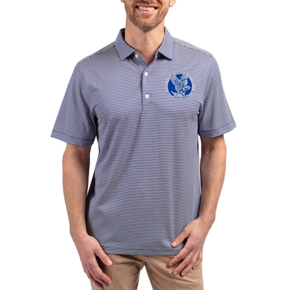 Men's Cutter & Buck Royal Air Force Falcons Forge Eco Double Stripe Stretch Recycled Polo
