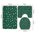 thumbnail image 3 of Green Christmas Snowflake Pattern Bathroom Rugs Sets 3 Piece,Toilet Cover Set,Absorbent Non Slip Bathroom Mats Sets with U-Shaped Contour Rug Toilet Rug Set, 3 of 5