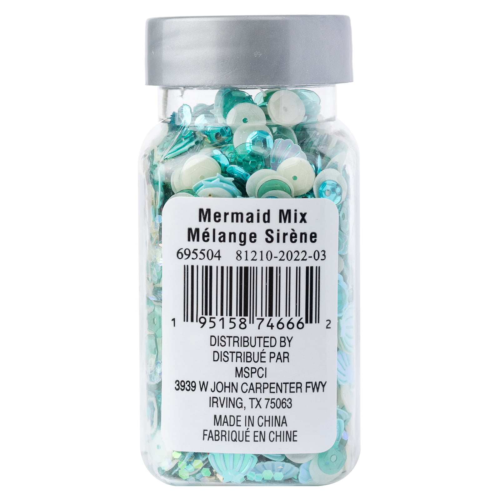 Recollections Mermaid Mix Specialty Sequin Glitter - Blue & Green Plastic Glitter, 1.05 oz Jar, For Paper Crafts & DIY Projects, 12 Pack