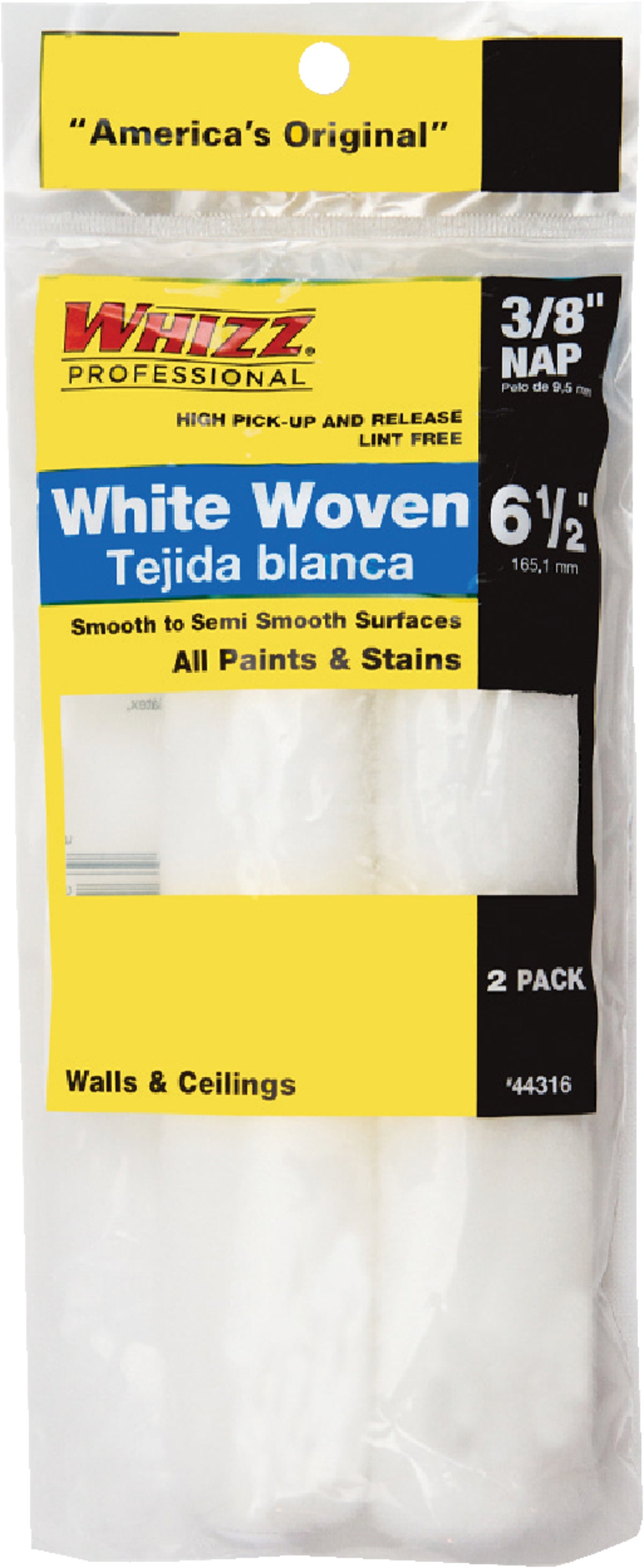 WHIZZ ROLLERS Whizz White Woven Fabric Roller Cover