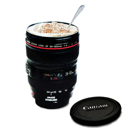 Tinymills Travel Mug Cup Coffee Tea Camera Lens Cup Portable Multi Purpose (Best Camera Lens Mug)