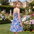 thumbnail image 6 of YHAJDS Girls Cotton Spaghetti Strap Dress Printed Beach Vacation Dress with Bag Set Daily Summer Sundress, 6 of 8