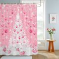 thumbnail image 4 of Shower Curtains for Bathroom, Pink Christmas Balls Waterproof Fabric Shower Curtain, Xmas Tree Snowflake Decorative Bathroom Curtain for Bathtub, 36"x72", No Hooks Included, 4 of 9