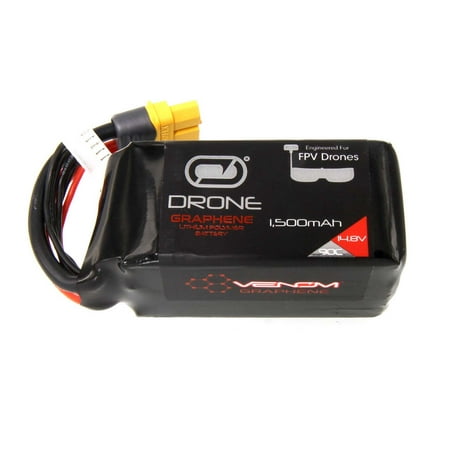 Venom Graphene 90C 4S 1500mAh 14.8V Drone Racing LiPo Battery with Universal 2.0