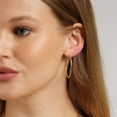 thumbnail image 3 of Adesso Milano Jewelry Sterling Silver 2mm Thin Tube Hoop Earrings for Women, 1.5" Diameter, Rose Gold, 3 of 9