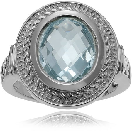 Brinley Co. Women's Topaz Rhodium-Plated Sterling Silver Solitaire Fashion Ring