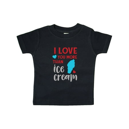 

Inktastic I Love You More Than Ice Cream Hearts - Blue Red Gift Baby Boy or Baby Girl T-Shirt