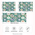 thumbnail image 2 of Yayeee Pillowcase Standard Size Set of 2 Satin Wrinkle Resistant Envelope Pillow Case, Green Geometric Flowers, 2 of 8