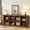 Brown, variant on 8 Cube Storage Organizer Bookshelf, 62 in Farmhouse Horizontal Bookcase 3 Tier Long Low Wood Storage Bookcase with Metal Corner Protectors for Entryway, Living Room, Hallway