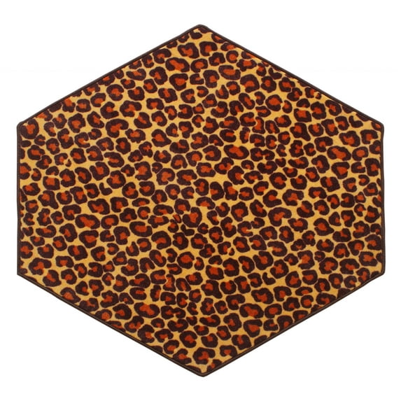 Furnish My Place Cheetah Real Area Rug for Living Room, Dining Room, Kitchen, Bedroom, Made in India - 3' Hexagon
