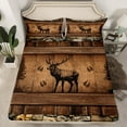 thumbnail image 2 of Manfei Jungle Wildlife Reindeer Bed Sheets, Rustic Farmhouse Animal King Sheets, Teen Adult Man Sheet Set, Lightweight Room Decor, 4pcs, 2 of 7
