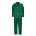 thumbnail image 2 of NMMUED Family Christmas Pajamas Matching Sets Family Outfits Matching Sets Silk Pajamas Christmas Gifts Satin Pajamas Family Pajamas Matching Sets 2 Piece Lounge Set Green XL, 2 of 7