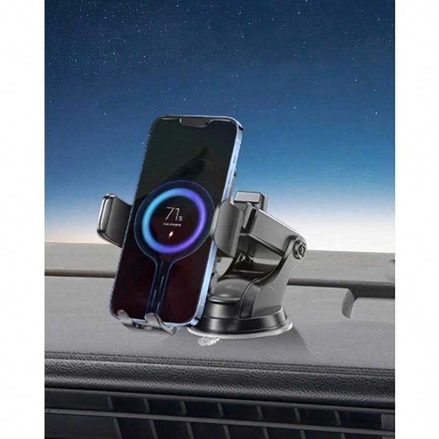 Wireless Car Charger, 15W Fast Charging Auto Clamping Car Charger Phone Mount Phone Holder fit for Iphone 16 15 14 13 12 Pro Max 11 XR XS Black