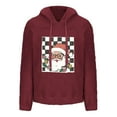 thumbnail image 4 of HOMBOM Hoodies Christmas Sweatshirts for Womens Cute Santa Red Pullover Fleece Merry and Bright Long Sleeve Ladies Shirts, 4 of 4