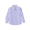 thumbnail image 7 of Oxford Dress Shirts for Boys Striped Long Sleeve Collared Button Up Shirt with Chest Pocket School Uniform (7-8 Years, Blue), 7 of 7