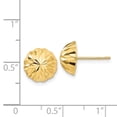 thumbnail image 3 of Primal Gold 14 Karat Yellow Gold Diamond-cut 10mm Domed Post Earrings, 3 of 3