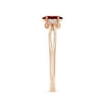 thumbnail image 3 of ANGARA Natural Solitaire Oval Ruby Split Shank Engagement Ring with Trio Diamonds in 14K Rose Gold for Women (Size-6x4mm) | July Birthstone, Anniversary, Jewelry Gift for Women | Natural Ruby Ring, 3 of 9