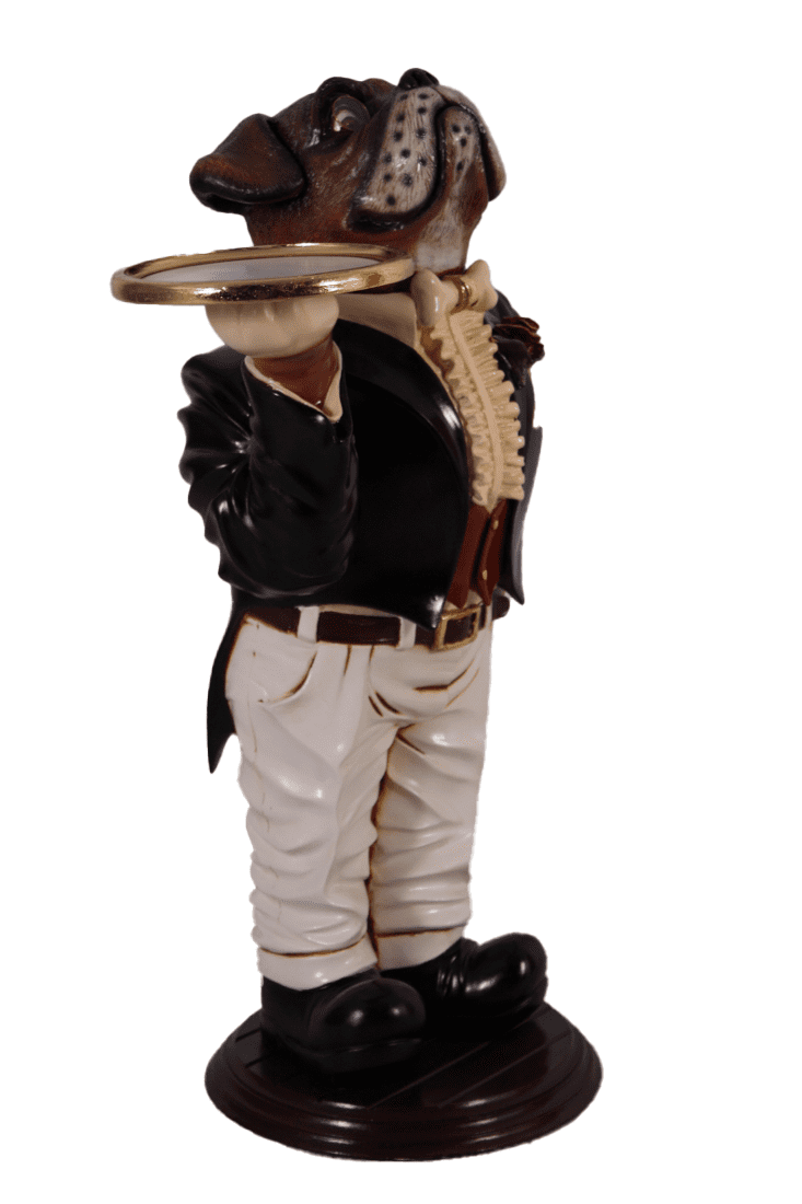 Large Bulldog Boxer Butler Statue