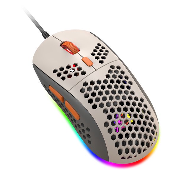 Ratón para juegos con cable M8 Cómodo mouse retroiluminado para oficina en casa (gris)