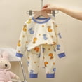 thumbnail image 2 of TOWED22 Toddler Baby Girl Boy Outfits Set 2 Piece Long Sleeve T Shirt and Pull on Pants Graphic Print Fall Winter Clothes Casual Clothing(Blue,6-7 Y), 2 of 6