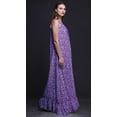 thumbnail image 3 of Bimba Chemise de Nuit Imprimée Florale Violette Forget Me Not Bush pour Femmes, Robe Maxi à Bretelles Spaghetti, Taille Moyenne, 3 of 5