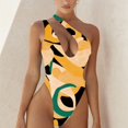 thumbnail image 3 of Cathalem White Swimsuits for Women Athletic Racerback One Piece Bathing Suits Sports Training Racerback Swimwear Slimming Bathing Suit,Yellow L, 3 of 4