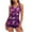 Purple, variant on OAVQHLG3B Tankini Bathing Suit for Womens Swimsuits Ladies Trendy Multicolor Flowers Back Cutout Boxer Pants Sling Women's Split Swimsuit