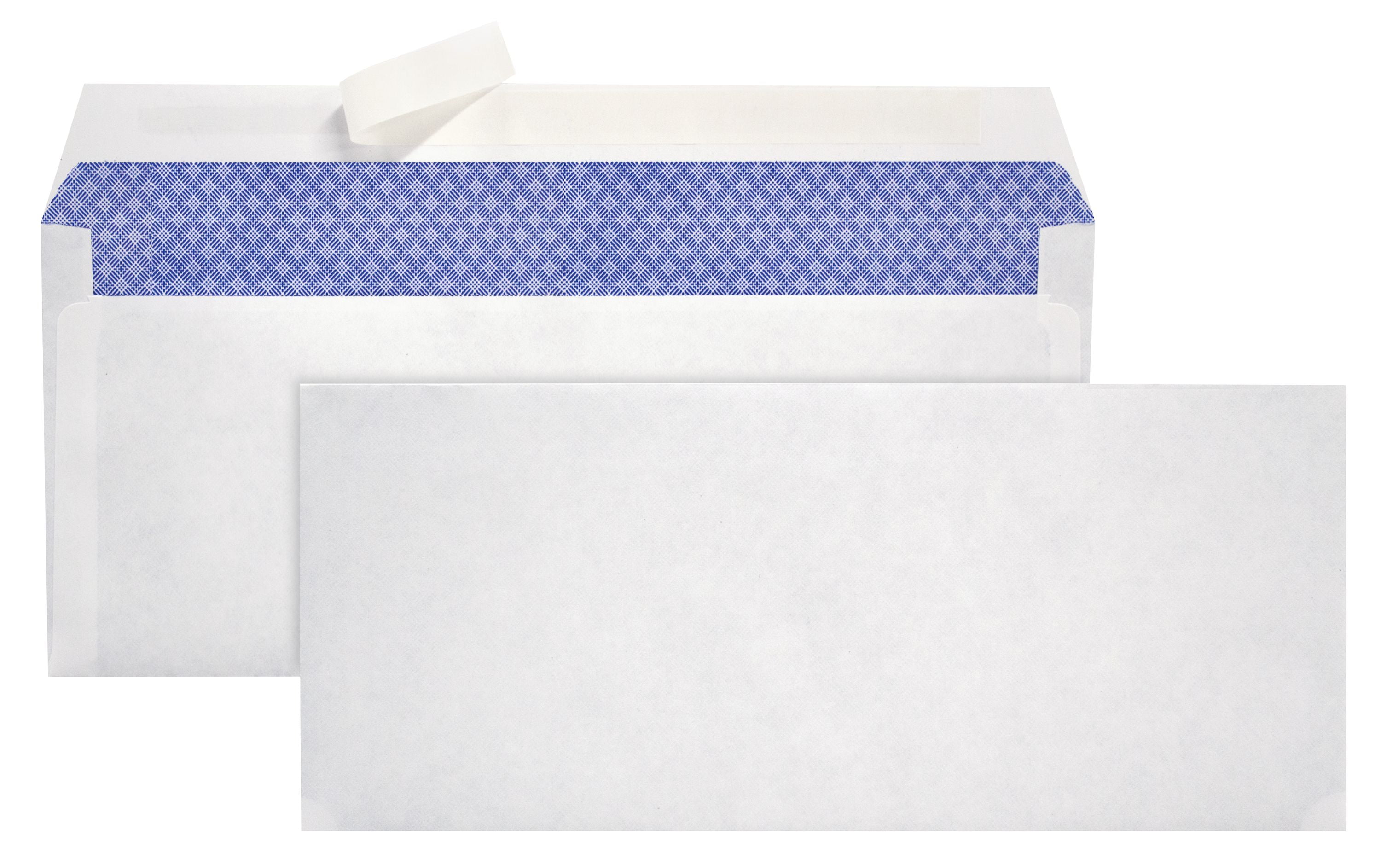 Pen + Gear Size #10 Envelopes, Peel & Stick Closure, White, Privacy Tinted (Blue), 250 per Box
