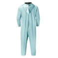 thumbnail image 6 of Wyobmus Women's Onesies with Hood Adult Half Zipper Halloween Party Holiday Cosplay Clothes Solid Color Long Sleeve Hooded Jumsuits One-Piece Pajamas B-Blue, 6 of 9