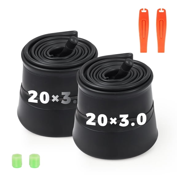 Meghna Bike Inner Tube Set 20x3.0 Heavy Duty Tubes Schrader Valve with Tire Levers for Fat Tire Mountain Bike E-Bike 2 Pack