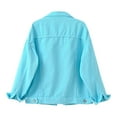 thumbnail image 5 of Lilgiuy Women Spring And Autumn Coats Warm Solid Long Sleeve Denim Jacket Outerwear(Sky Blue,6) Winter Clothes for 2022, 5 of 5