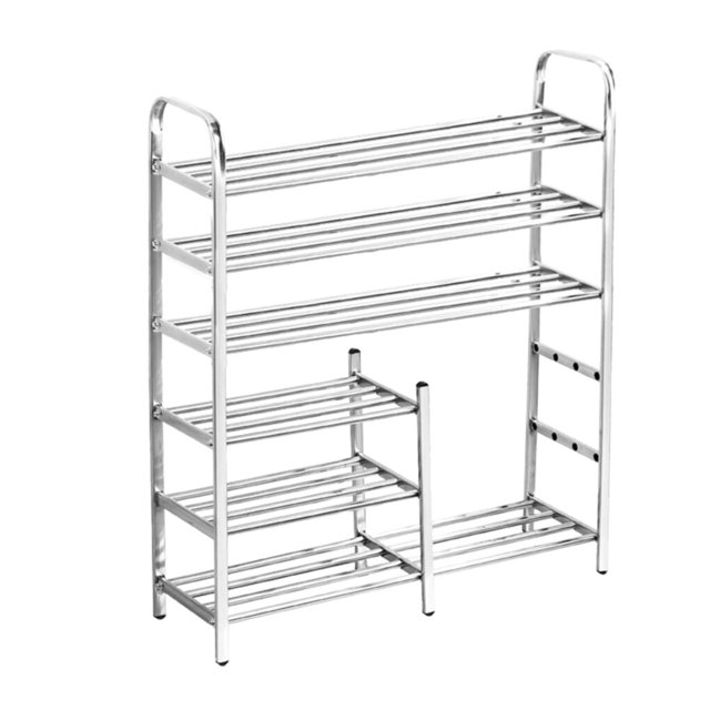QualitChoice 4-Tier Shoes Rack Organizer Multi-layer Stainless Shoe Storage Shelf for Living Room Doorway No.19