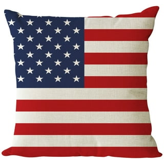  Whaline July 4th Pillow Case Patriotic Cushion Red Blue White  Star Plaid Word Throw Cushion Cover Independence Day Pillow Cover for  Farmhouse Decor Home Office Sofa Bed Couch, 18 x 18