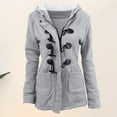 thumbnail image 4 of Pockets Plus Size Jacket Buttoned Women Casual Style Daily Outfit (Grey S), 4 of 7