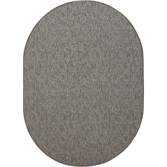 Indoor Outdoor custom size area rugs made in USA comes in Ten colors and Nine shapes rectangular,round,square,runners,oval,hexagon,octagon,half round - Neutral, 5' x 8' Oval Area Rugs